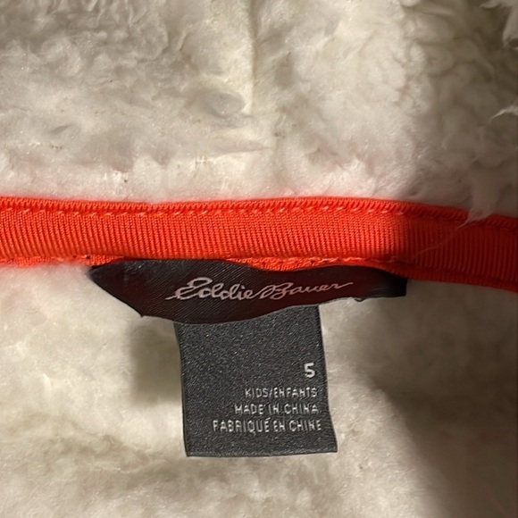 Eddie Bauer Vest Shearling Cream soft Fleece Hooded Outerwear Unisex New Size 5 - Picture 3 of 10